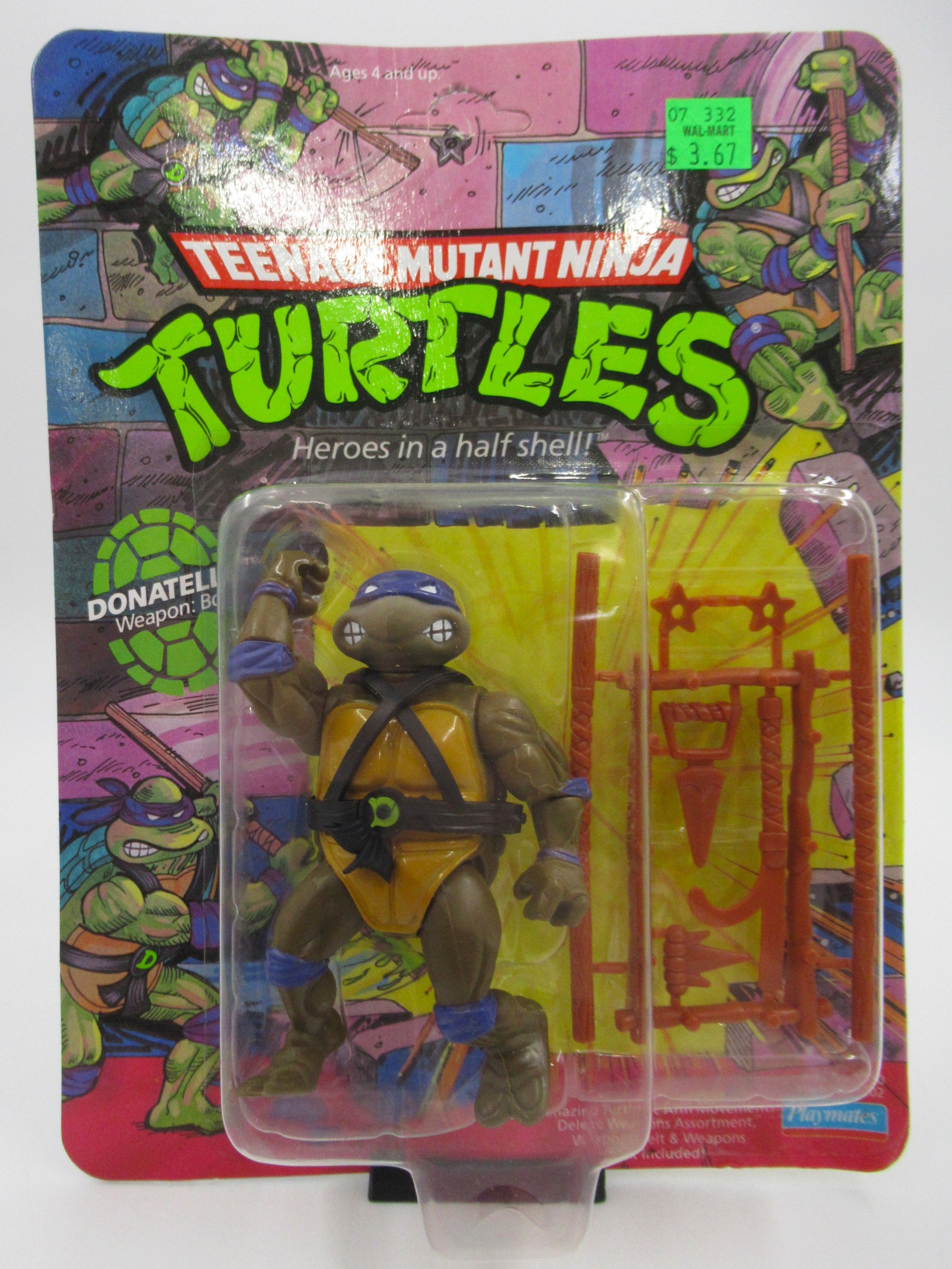 Teenage Mutant Ninja Turtles Donatello 10-Back 4.5" Figure TMNTs - Playmates (1988)